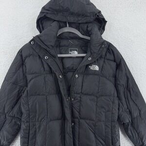 North Face Coat Womens XS Black 600 Down Long Hooded Puffer Parka Insulated Warm